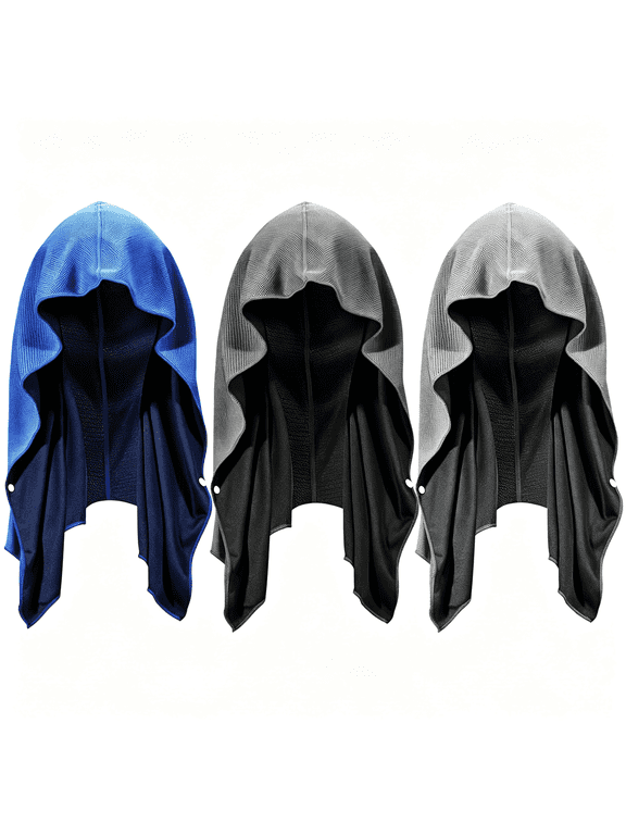 AUQ Cooling Hoodie Towel 3 Pack, Quick Drying Cooling Neck Wrap, Upf 50 Sun Protection Cooling Neck Towel, Ice Towels for Sport, Workout, Gym, Camping