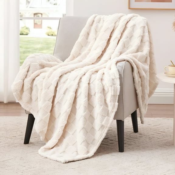 AUQ Cotton Blankets Queen Size,Luxury Waffle Weave Super Soft Blanket,All Season Blankets&Throws,Breathable Full/Queen Size Blanket Cotton Blanket for Bed Thermal Blanket