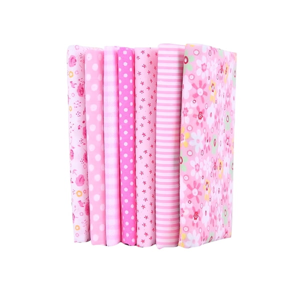 AUQ Cotton Fabric Precut Squares Bundle, Assorted Quilting Sewing Fabric Patches, DIY Craft Material for Patchwork, Quilting Projects, 7-Piece Set of High-Quality Material Squares