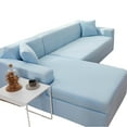 thumbnail image 1 of AUQ Couch Cover A Great Investment in Protecting Your Sofa Longevity L Shaped Couch Cover,Light blue, 1 of 5