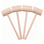 AUQ Crab Mallets 4 Pcs Wooden Crab Lobster Mallets Seafood Hammers,Solid Natural Beechwood