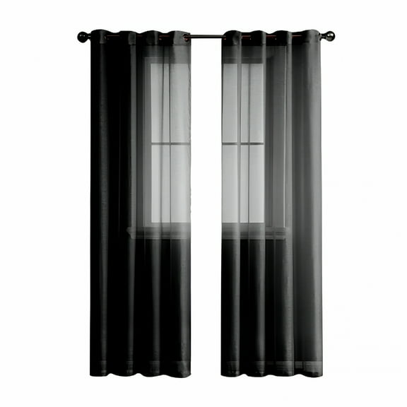 AUQ Curtains & Drapes,Linen Textured Semi Sheer Curtains Privacy Panels,For Living Room Bedroom Dining Bathroom Farmhouse Bay Window Decor,39.37*98.42"