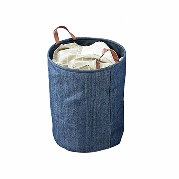AUQ Dirty Clothes Hamper,Multi-Functional Storage Laundry Hamper,Store Toys and Other Items Dirty Clothes Basket,blue,35*45CM,Denim + EVA