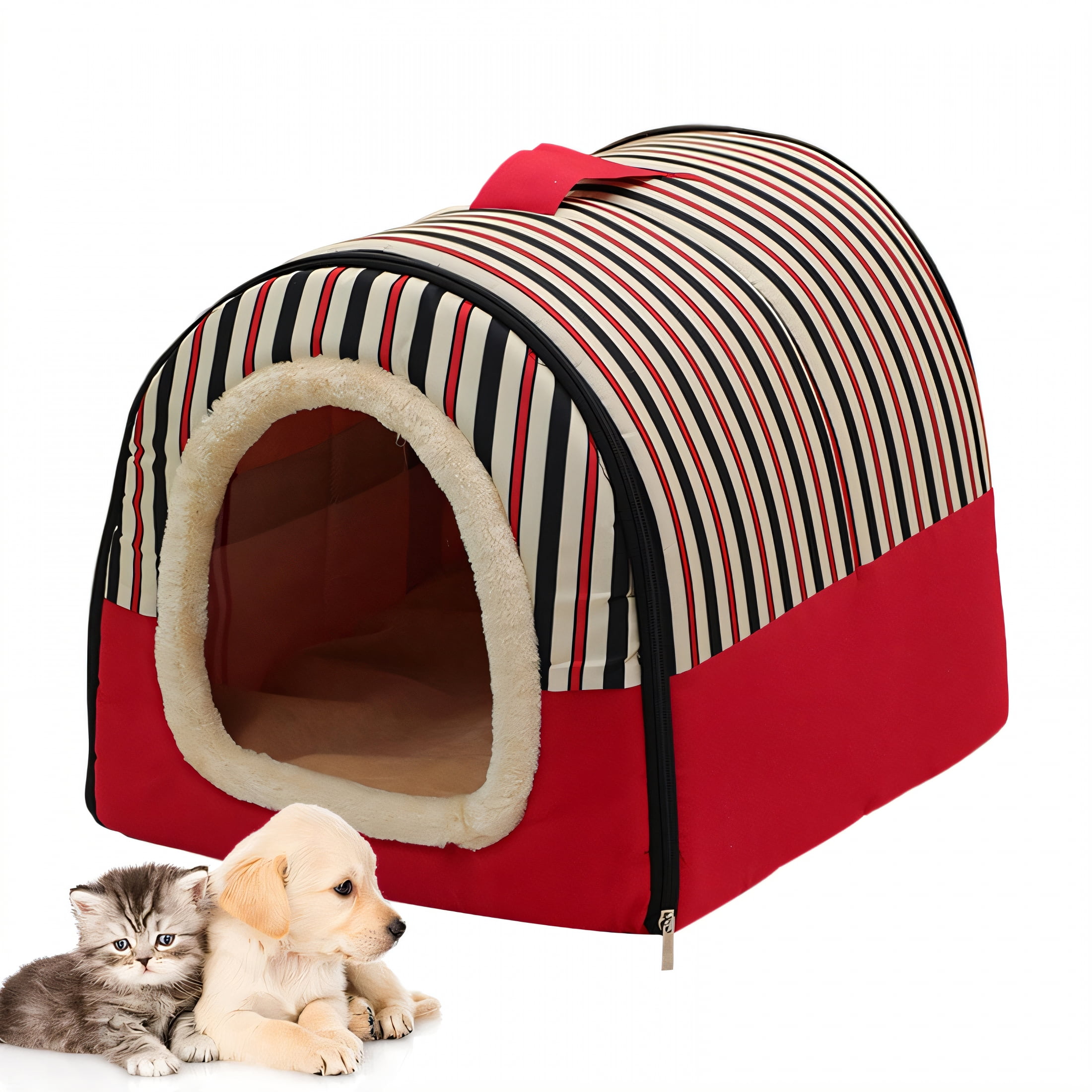 AUQ Dog Beds & Furniture,3D Transformable Bed Mat Comfort Dog Bed,Suitable for Both Cats and Dogs Dog Bed Washable,Red,M