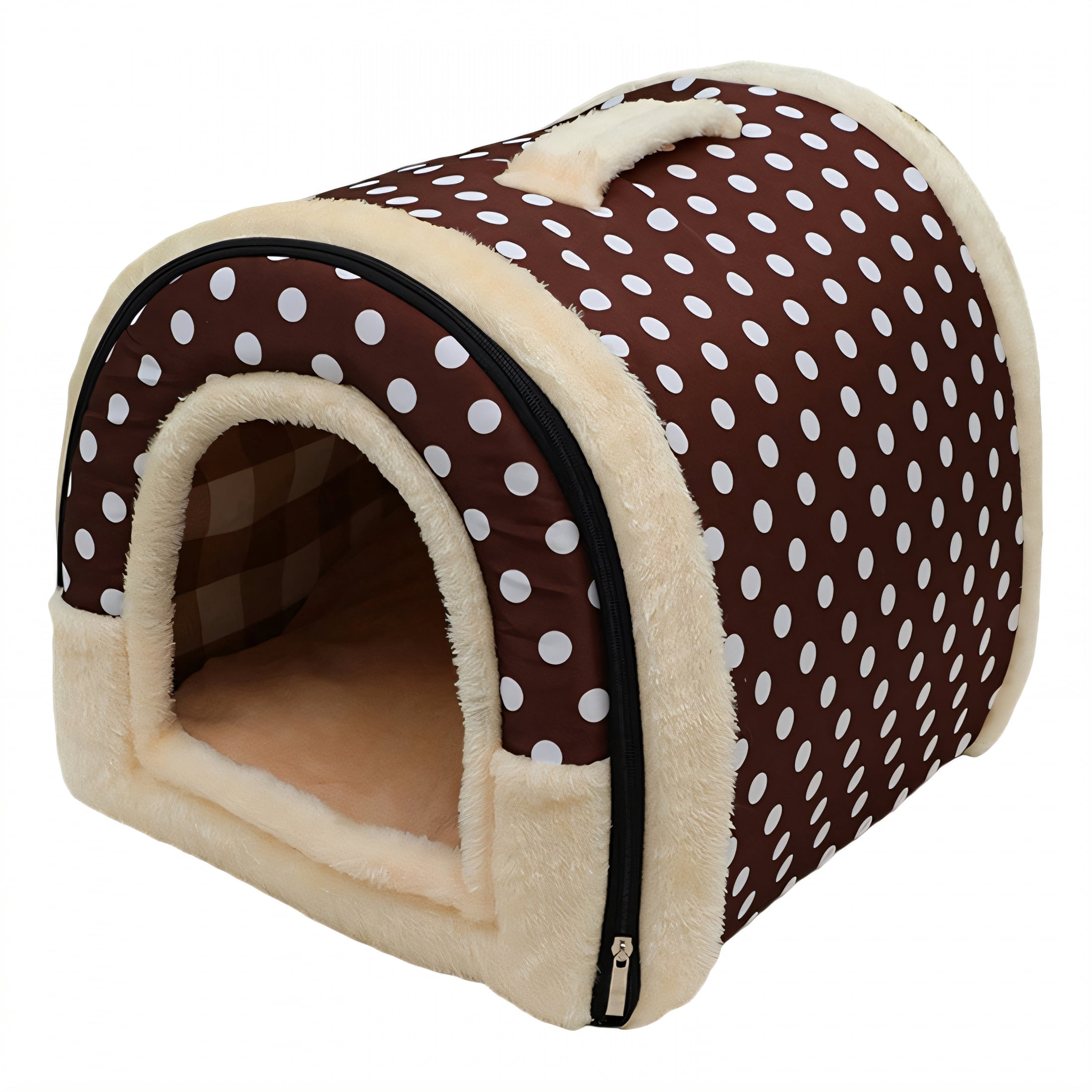 AUQ Dog Beds & Furniture,Handle Dog Bed,Camping Dog Bed,Coffee,23.62*18.90*17.72in