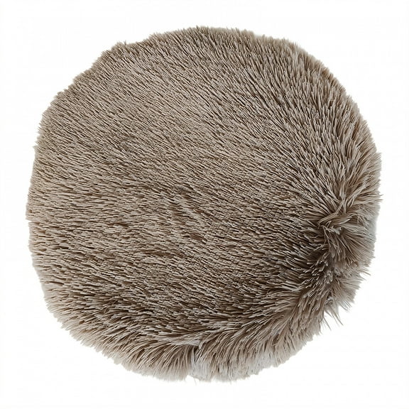 AUQ Dog Beds & Furniture,Silk Cotton Filling Donut Dog Bed,Outdoor Cat Bed,Brown,15.75in