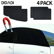 AUQ Durable Automotive Window Shades, PVC Black, 4 pcs