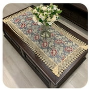 AUQ European Embroidered Tablecloth Western Tea Table Runner Coffee Table Flag Rectangle Lace Dust Cover 50*100cm