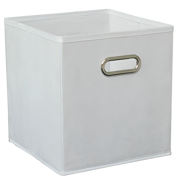 AUQ Fabric Storage Bins,9.8"*9.8"*9.8" Cube Storage Organizer Bins,Cube Storage Bins,White