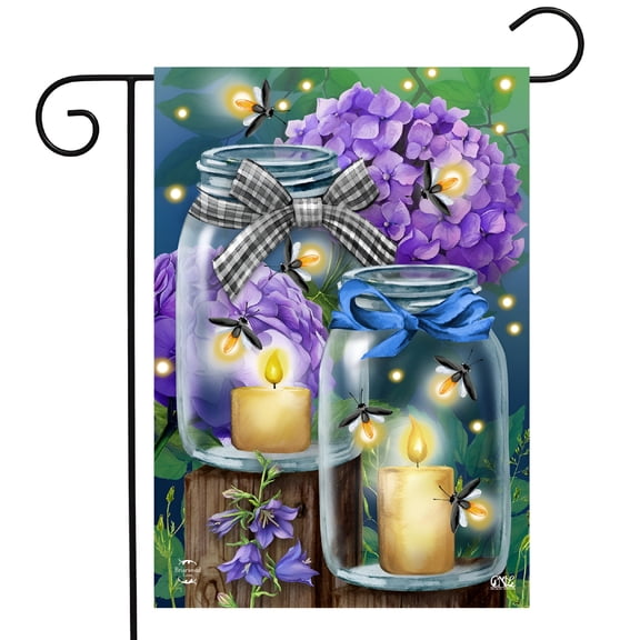 AUQ Fireflies Spring Garden Flag Spring Garden Flag