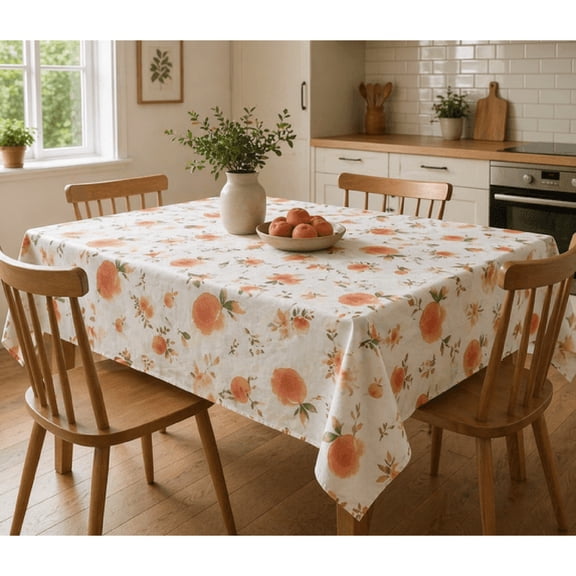 AUQ Flannel Backed Vinyl Tablecloth,Easy Care: for Indoor and Outdoor Use,52" X 70"