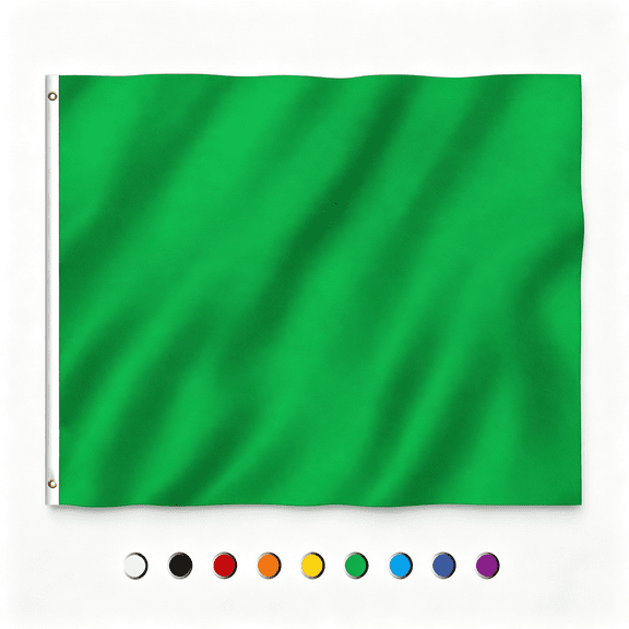 AUQ Fly Breeze 3X5 Foot Solid Green Flag - Vivid Color and Fade Proof - Canvas Header and Double Stitched - Plain Green Flags Polyester with Brass Grommets 3 X 5 Ft