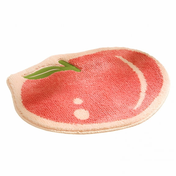 AUQ Fruit Peach Bathroom Rug,Peachy Clean Bedroom Floor Non-Slip Mat Shaped