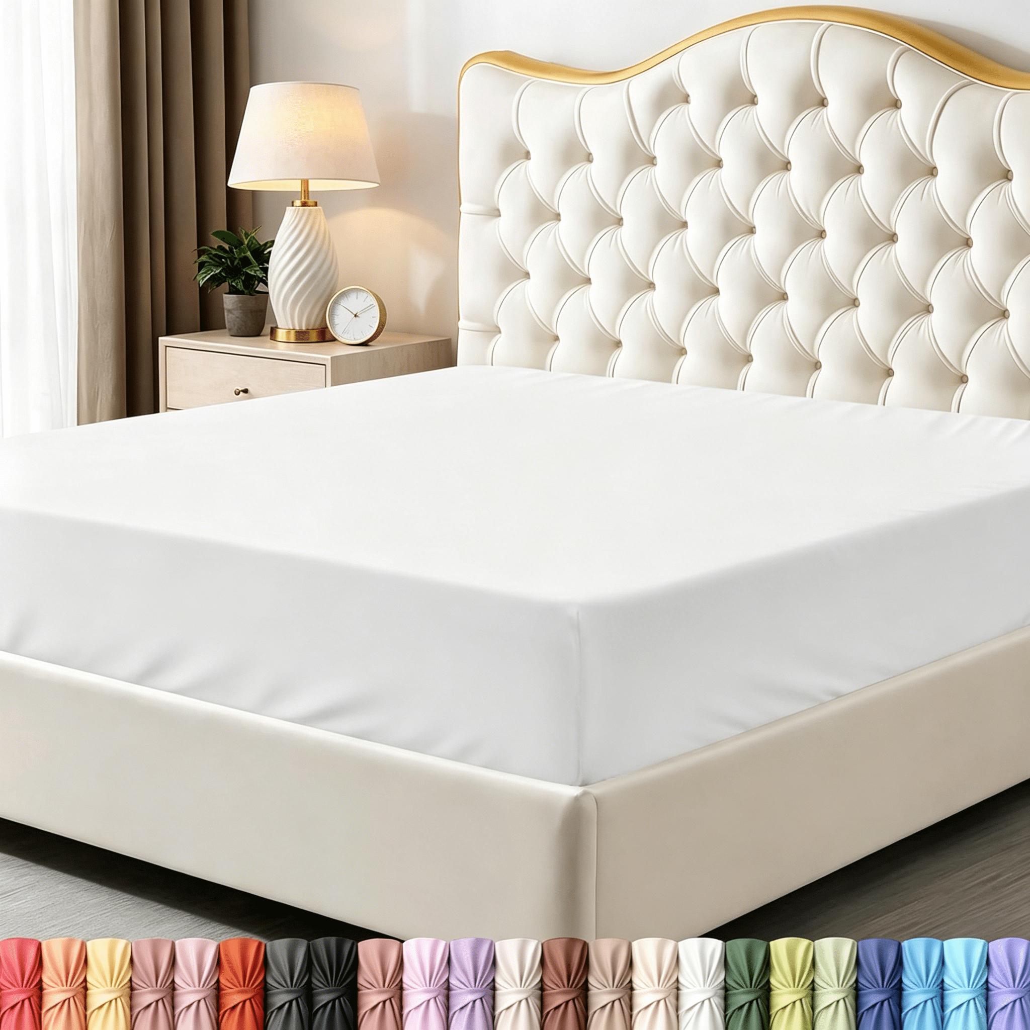 AUQ Full Fitted Sheet | Deep Pocket | Soft Microfiber | Shrinkage and ...