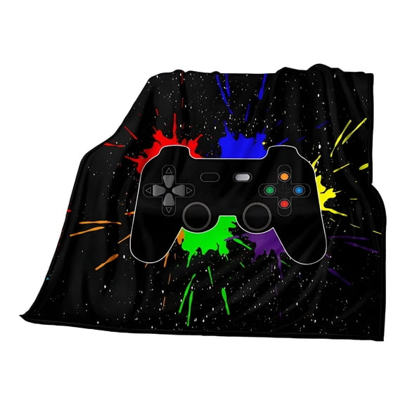AUQ 2026 New Gaming Blanket for Boys Fleece Cozy Throw Blanket Gaming Video Games Bed Blanket for Teens Kids Game Room Decor Plush Blanket for Suit for Bedroom Couch Birthday Gift