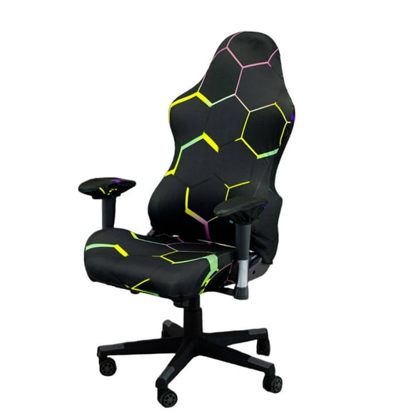 AUQ Gaming Chair Cover,Lazy Recliner Chair,Stylish Print Chair Covers,Comfortable Computer Chair Cover for Home & Office,Magic Hexagon