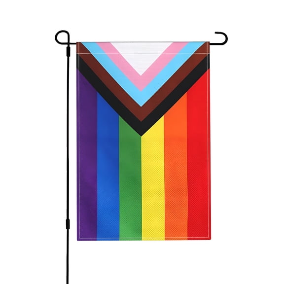 AUQ Garden Flag - Rainbow Lgbt Flags 12X18 Inch Lesbian Transgender Community Banner for Indoor Outdoor Yard Lawn Pride Flag