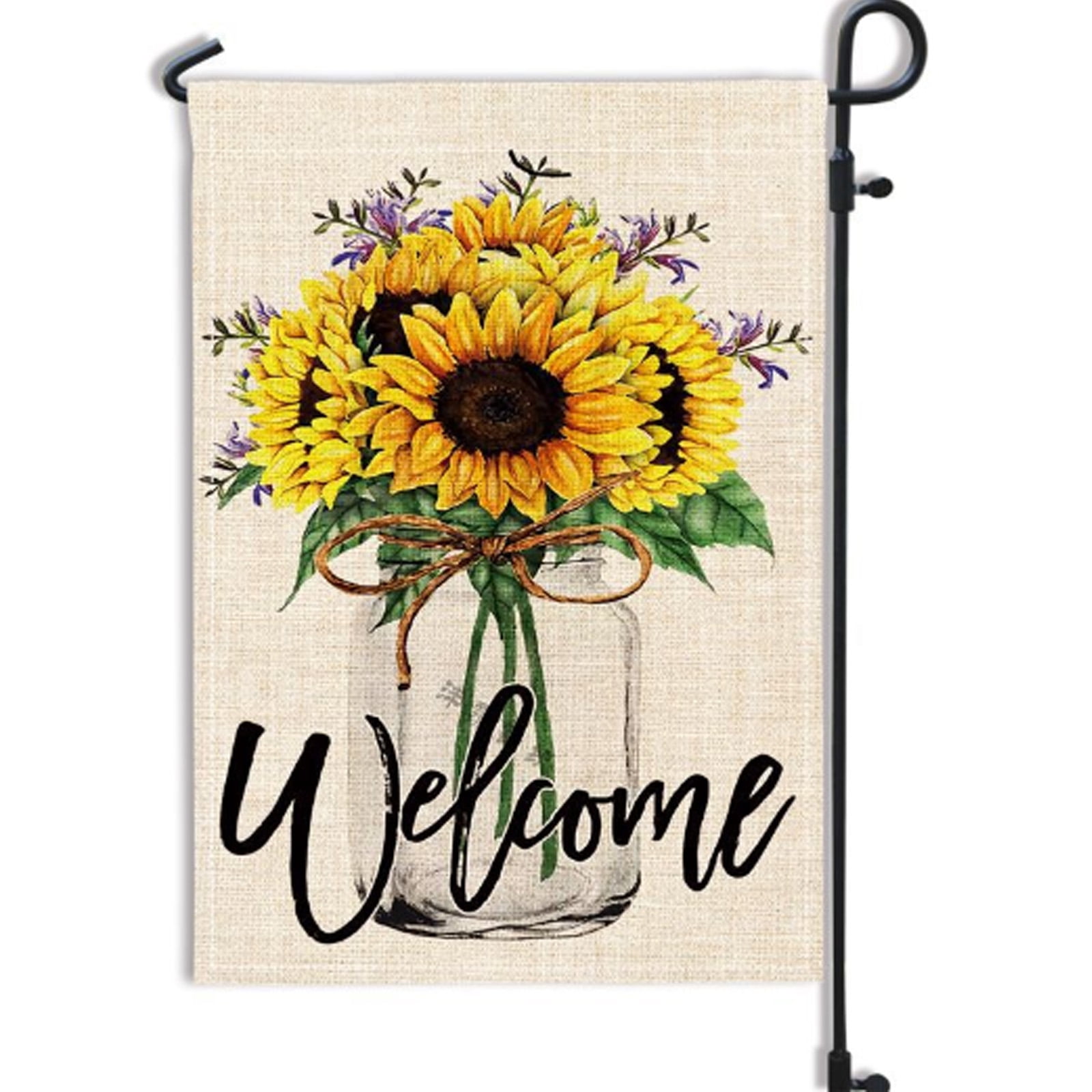 AUQ Garden Flags for Outdoor Decoration,Vibrant Flags with Eco-Friendly Printing,Double-Sided Linen Welcome Garden Flag