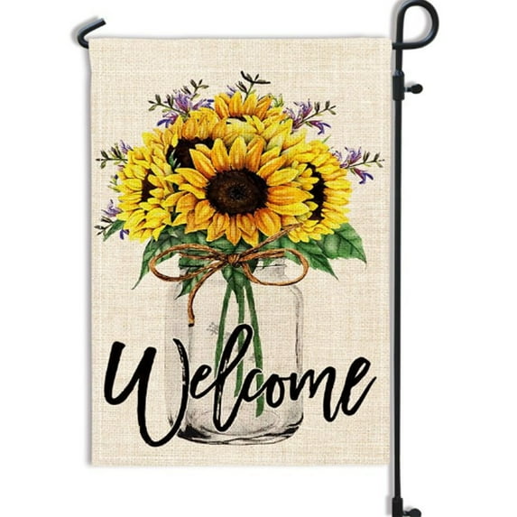 AUQ Garden Flags for Outdoor Decoration,Vibrant Flags with Eco-Friendly Printing,Double-Sided Linen Welcome Garden Flag