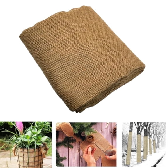AUQ Gardening Burlap Roll - Multipurpose Natural Burlap Fabric for Plant Protection, Crafts and Outdoor Garden Use in Landscaping Projects