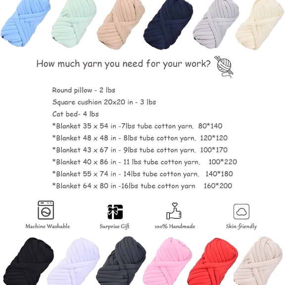 AUQ Giant Arm Knitting Chunky Yarn for Braided Knot Throw Blanket,Jumbo Chunky Yarn Twist Tubular Yarn Soft Extra Thick Yarn,Fluffy Bulky Weave Craft Crochet 0.55lb