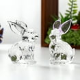 thumbnail image 1 of AUQ Glass Rabbit Figurine Clear Bunny Ornament with Stained Ears Collectible Bunny Centerpiece for Desk Spring Easter Decoration,Purple, 1 of 7