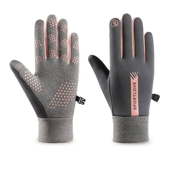 AUQ Gloves Two-Finger Touchscreen Winter Gloves,Water-Resistant Fabric Silicone Anti-Slip Warm Gloves,1