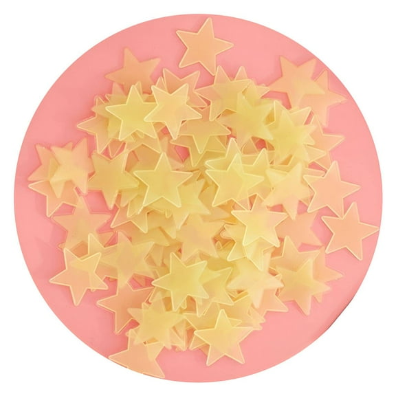 AUQ Glow in the Dark Stars,Glow-In-The-Dark Design Glow in the Dark Stars,Absorbs Light Ceiling Decor,Yellow