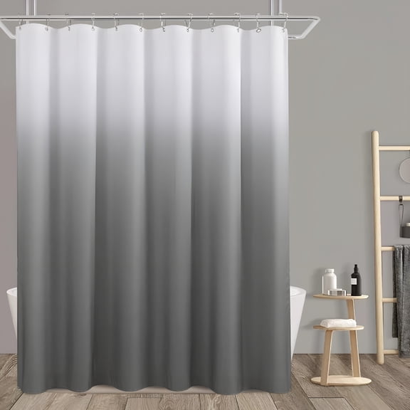 AUQ Grey Shower Curtain 72X84 Inch for Bathroom,Extra Long Shower Curtain Grey and White,Chic Geometric Ombre Cloth Bath Curtains,Waterproof Machine Washable for Men Modern Bathtub
