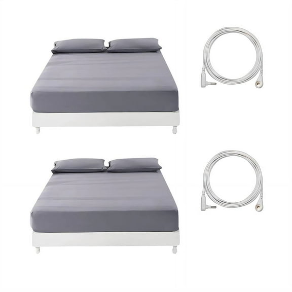 AUQ Grounding Sheets,100% Cotton Earthing Bed Sheet,Pure Cotton 40S Grounding Well Bed Sheets for Health,Improve Sleep & Immunity Cotton Sheets,193Ă—203Ă—33Cm,White Line