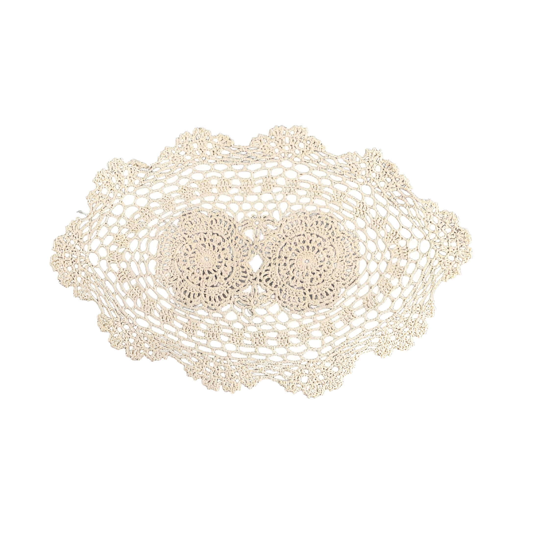 AUQ Handmade Crochet Placemats Cotton Doilies Cloth Lace,Oval Shape,10 ...