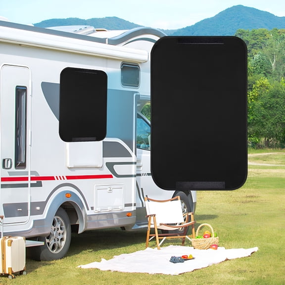 AUQ Heat Insulation Curtain RV Window RV Door Window Shade Cover, Sun Blackout Fabric for Camper Privacy Entrance
