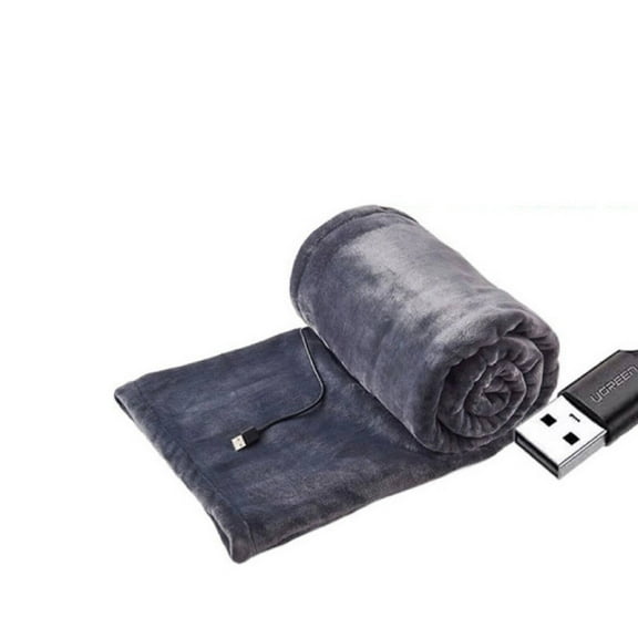 AUQ Heated Blanket Flannel Surface Electric Blanket Zipper Design Heating Blanket,Black