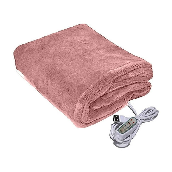 AUQ Heated Blanket Three Heat Settings Electric Blanket Usb Plug Heated Blanket Throw,Pink