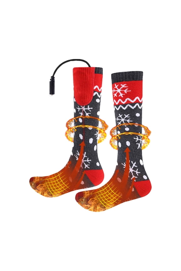 AUQ Heated Socks,Powerful and Long-Lasting Battery Boot Socks,Three-Level Adjustment Smartphone App Control Work Socks,Red