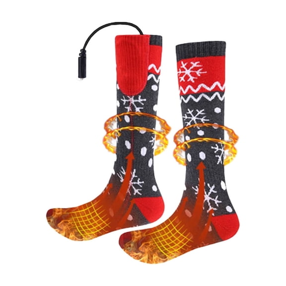 AUQ Heated Socks,Superior Warmth Boot Socks,Work Socks for Ultimate Comfort,Red