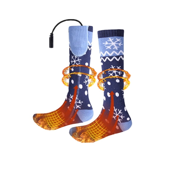 AUQ Heated Socks,Wool No Show Socks for Women,Socks for Men,Blue
