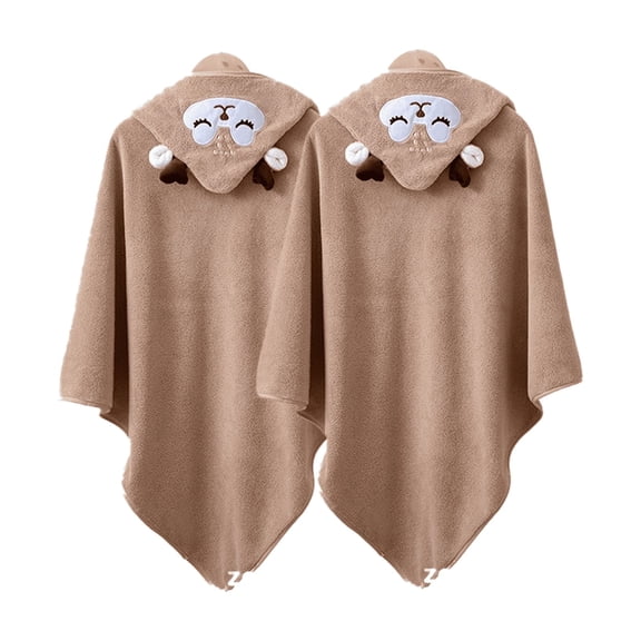 ARLAJO 31"x31" Cloud-Like Coral Fleece Hooded Baby Towel,Coffee
