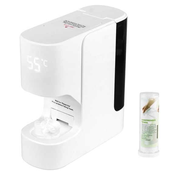 AUQ Hot Towel Dispenser,Mini Hot Towel Warmer for Spa,Hot Face Towel Heater Machine with Smart Voice Alerts,55C(131F) Constant Temp,5-Second Fast Heating,20 Compressed Towels