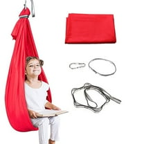 AUQ Indoor Hammock,Calming Swing Indoor Swing,Heavy-Duty Hammock Swing,Red