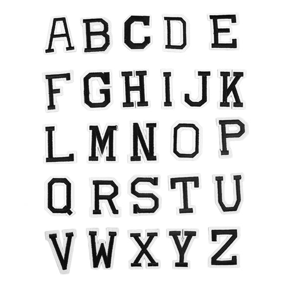 AUQ Iron on Patches,Personalized Customization Iron on Letters,Ironable Or Sewable Letter Patches,Black