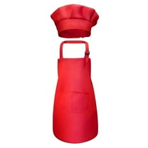 AUQCO Kids Apron,Polyester Kids Garden Apron,Kids Smocks,Red,One Size