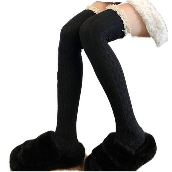 AUQ Lace Socks,Polyester Calcetines Para Mujer,Socks for Men,Black