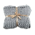 thumbnail image 1 of AUQ Large Sofa Chunky Knit Yarn Warm Blanket Thick Bulky Knitted Throw Home Decor, 1 of 3