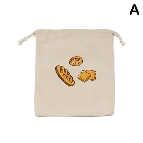 AUQ Linen Bread Bags Reusable Drawstring Bag For Loaf Homemade Artisan