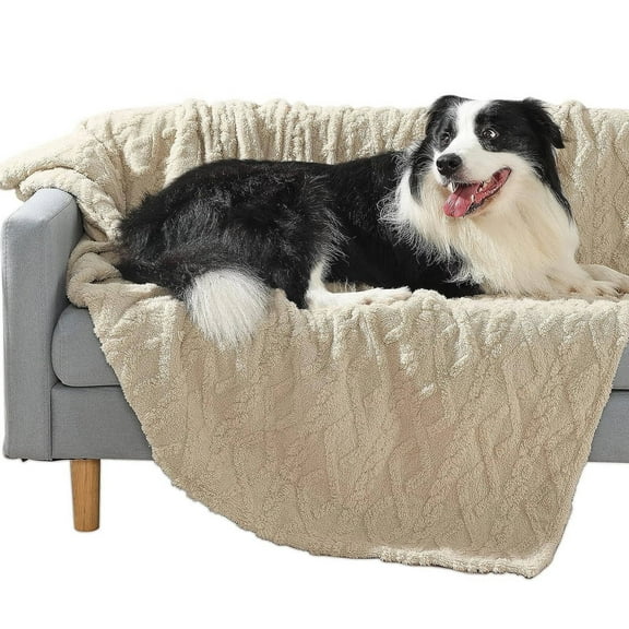 AUQ Love Blanket,Couples Waterproof Blanket for Bed Intimacy,Soft Cotton & Sherpa Sex Blanket,White,57×85in