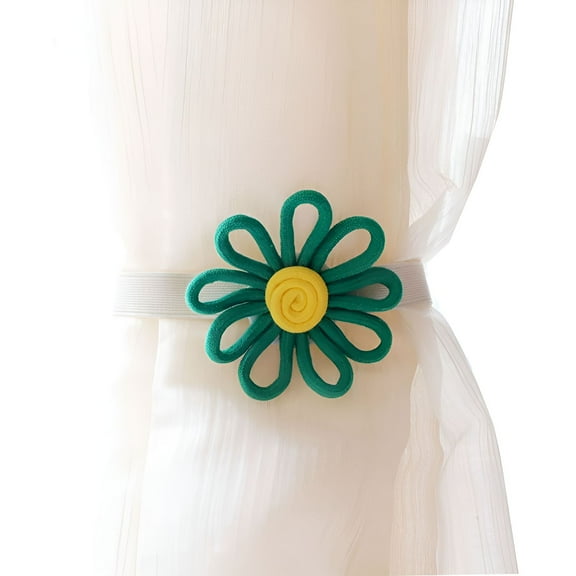 AUQ Magnetic Curtain Tiebacks,15.75" Curtain Tie Backs for Curtains,Curtain Holder,Green