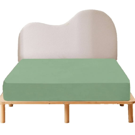 AUQ Mattress Protector,Silky Touch Mattress Pad for Added Coziness,Breathable Flexible Mattress Cover with Snug Secure Edge,193*203+41cm,Green