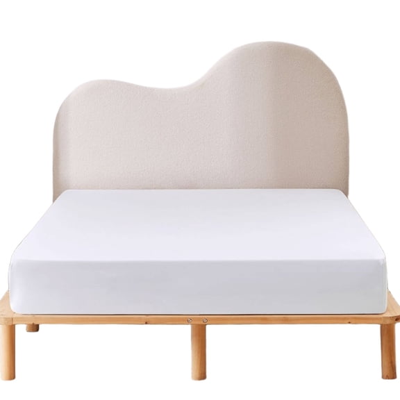 AUQ Mattress Protector,Ultra-Soft Fabric Mattress Pad for Enhanced Comfort,Breathable Design Mattress Cover with 360° Secure Fit,193*203+41cm,White