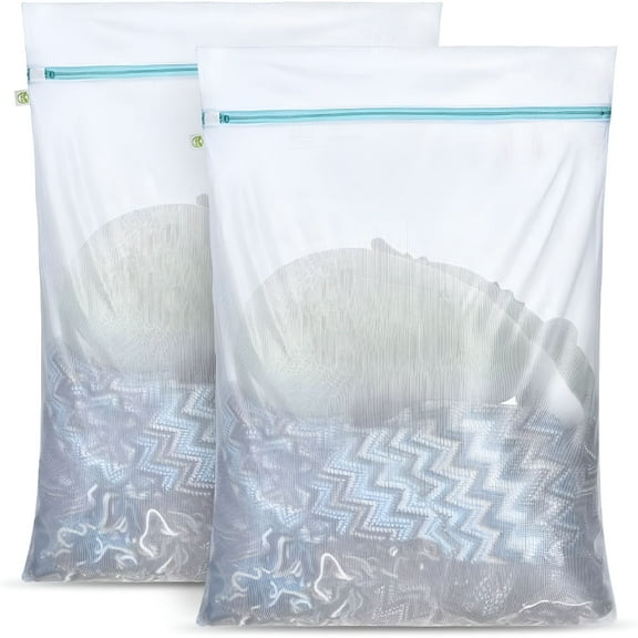AUQ Mesh Laundry Bag for Delicates,24x32 inch,Large Wash Bags,2 Pack